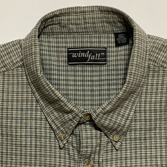 Windfall Mens XXL Gray Plaid Shirt Long Sleeve Button Down Collar Excellent - Picture 5 of 12